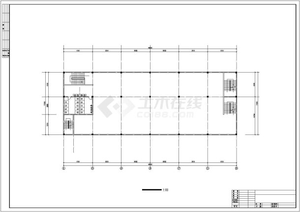 4800平米6层框混结构商务宾馆全套平面设计CAD图纸（含总平面图）-图一