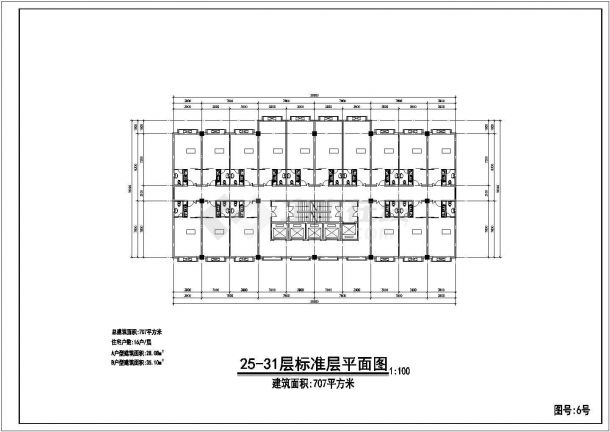 2.1万平米31层剪力墙结构商住楼平立面设计CAD图纸（1-2层商用）-图一