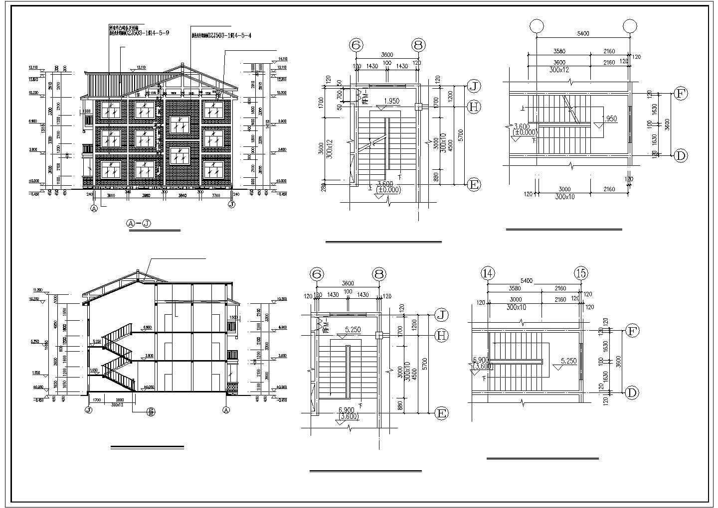 丽江市某2400平米3层框混结构民宿酒店全套建筑设计CAD图纸