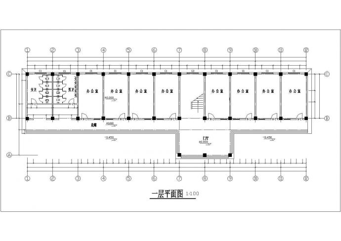 南京栖霞区某学校2200平米5层框架教学楼建筑设计CAD图纸_图1