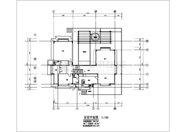 【杭州】某地多层精品别墅楼全套建筑施工设计cad图纸-图二