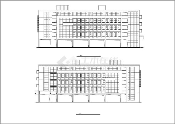 苏州市第七中学7500平米五层框混教学楼CAD建筑设计图纸-图一