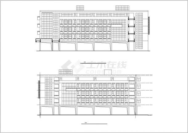 镇江市某实验中学6000平米五层框混教学楼平立剖面CAD设计图纸-图一