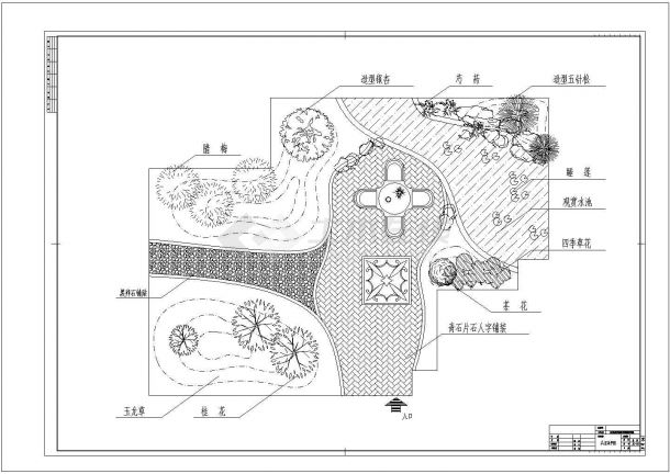 某小区屋顶花园景观施工设计CAD参考图-图二