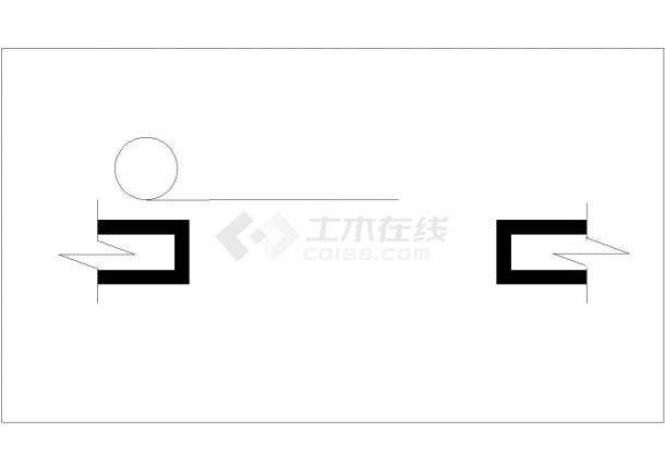 某横向卷帘门俯CAD节点平立剖构造-图一