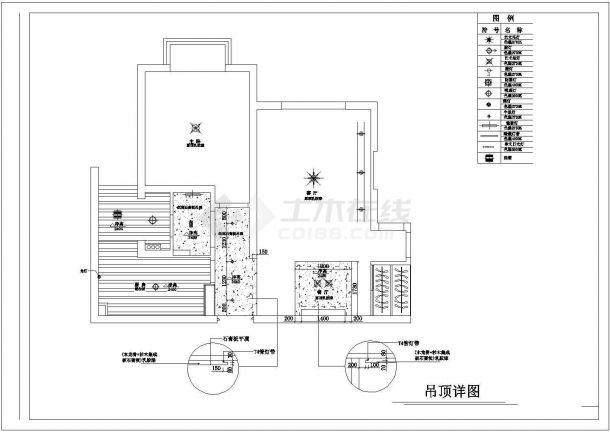 郑州市某新建小区内小三居室内装修cad平面施工图地面铺砖设计图-图一