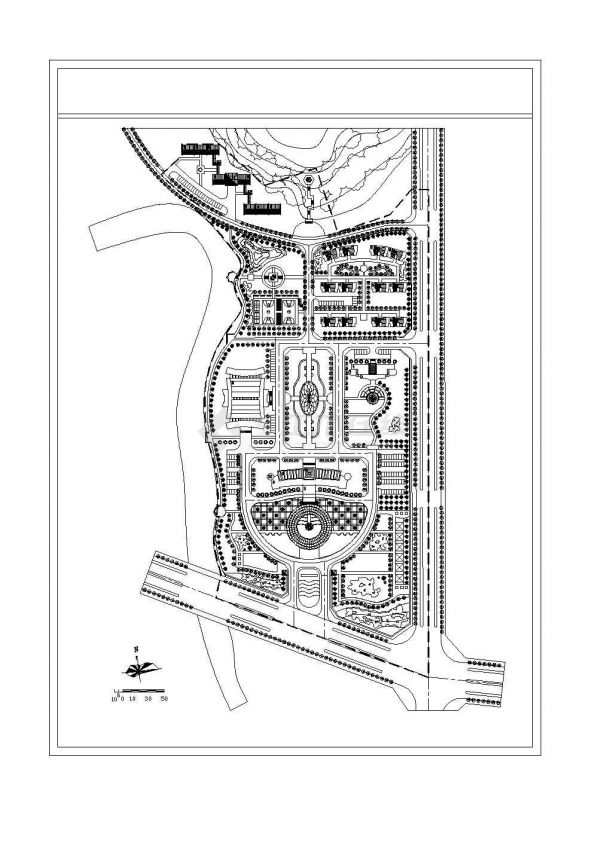 新行政中心修建性详细规划总平面CAD图-图一