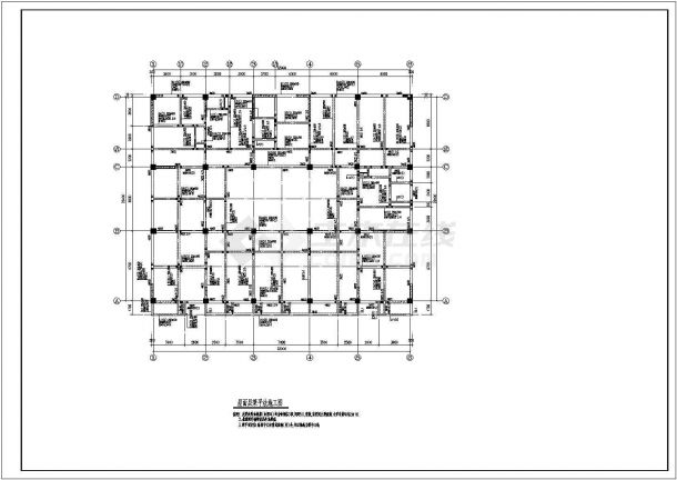 某市区十五层框剪结构办公楼结构施工全套设计cad图-图二