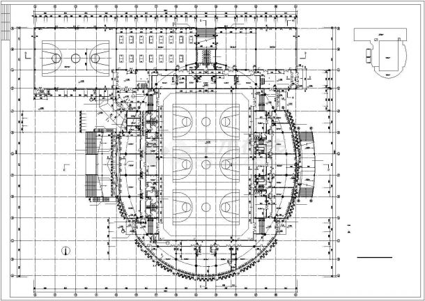 某地区大学体育馆建筑设计施工CAD图纸-图一