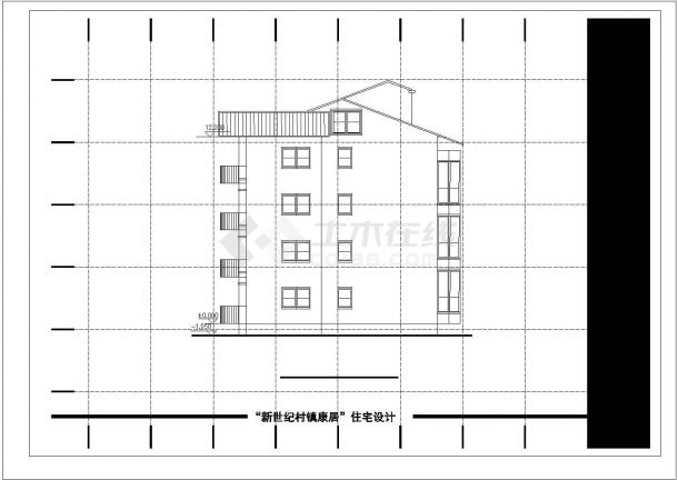 台州市某村镇社区4层现代化住宅楼平立面设计CAD图纸（含总图）-图一