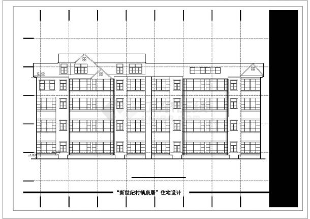 台州市某村镇社区4层现代化住宅楼平立面设计CAD图纸（含总图）-图二
