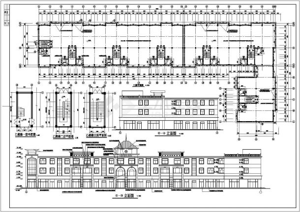 某4层大型商业城全套CAD建筑设计施工图纸(含卫生间甲平面图)-图二
