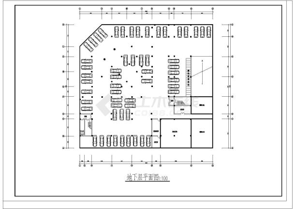 某带地下室宾馆建筑外立面及平面CAD方案图(含地下层平面图，总平面图)-图一