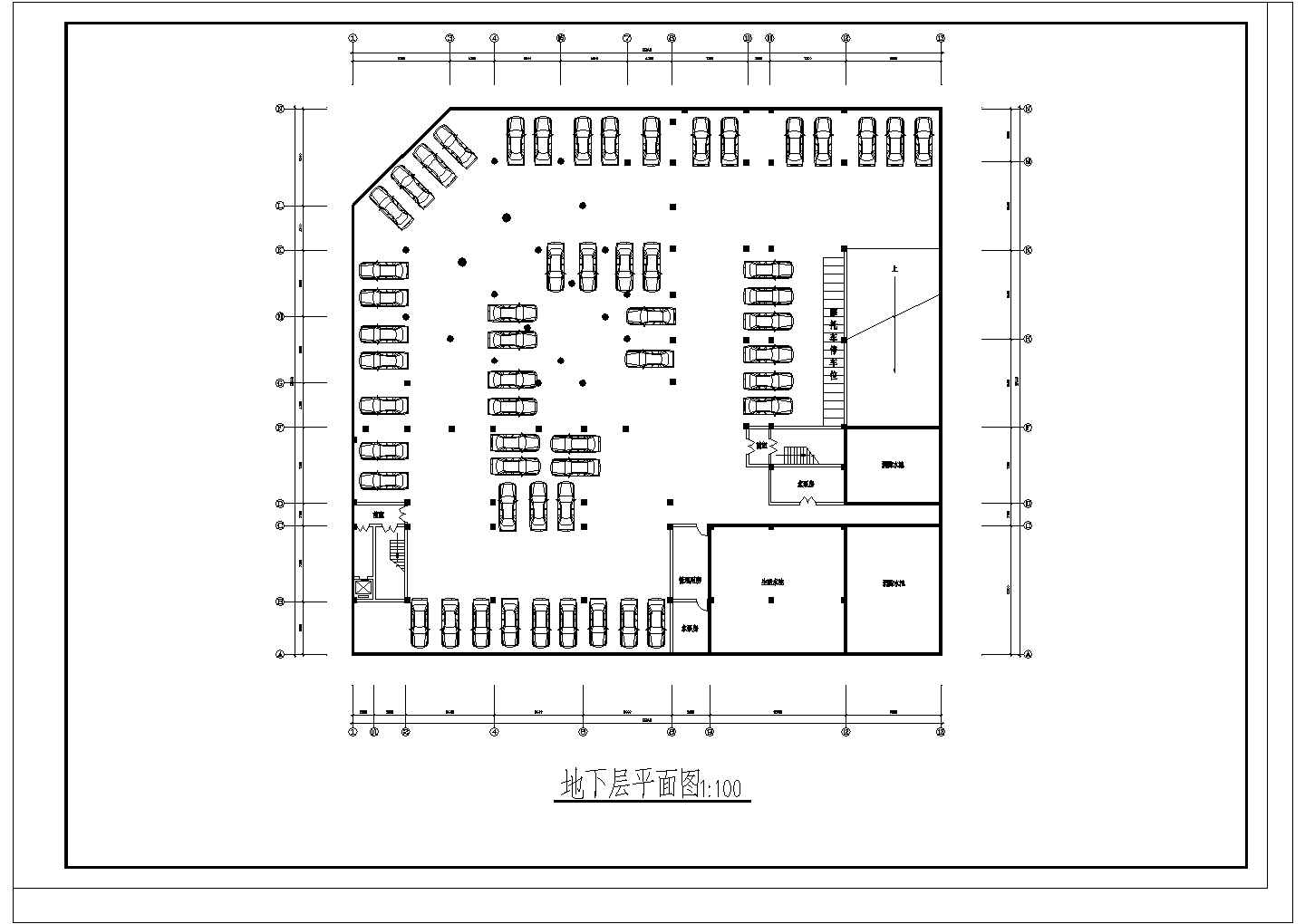 某带地下室宾馆建筑外立面及平面CAD方案图(含地下层平面图，总平面图)