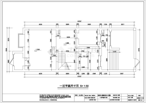 【杭州】某会所三层别墅楼全套空间平面装修cad图-图一