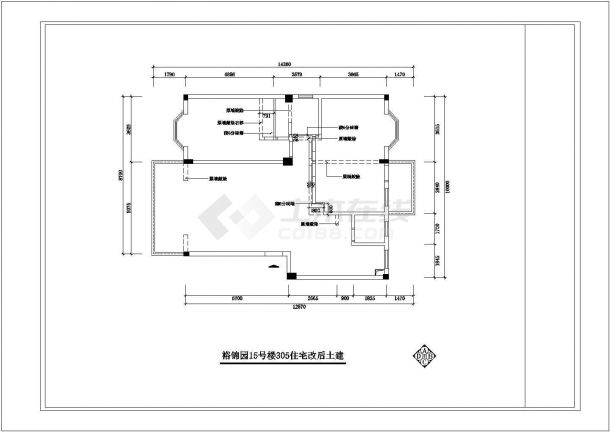 【南京】某裕锦园小区15号住宅楼家居全套装修施工设计cad图-图一