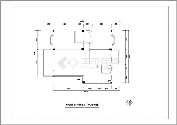 【南京】某裕锦园小区15号住宅楼家居全套装修施工设计cad图-图二