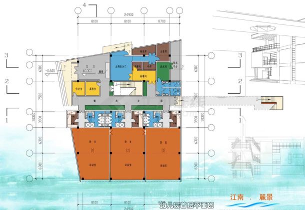 某幼儿园建筑设计效果图-图二