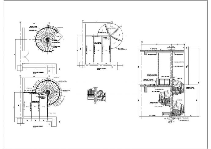 某国外钢螺旋楼梯CAD设计完整施工图_图1