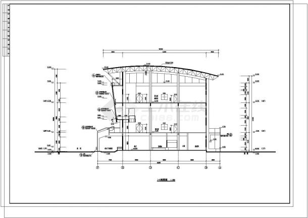 5133平米4层框架结构校园体育馆建筑施工图-图二