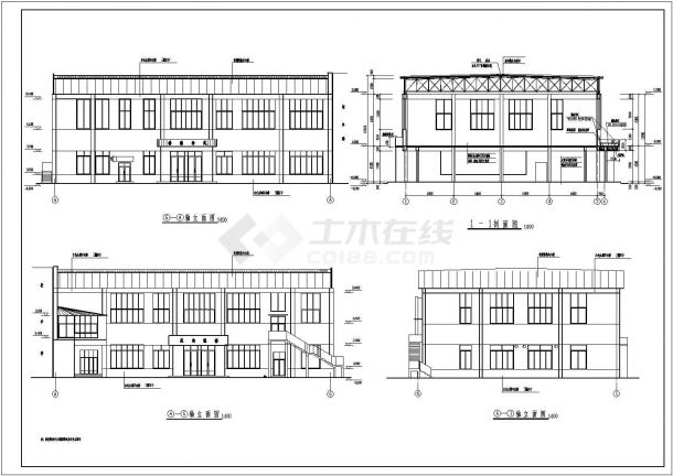 某中学操场与食堂建筑施工图-图一