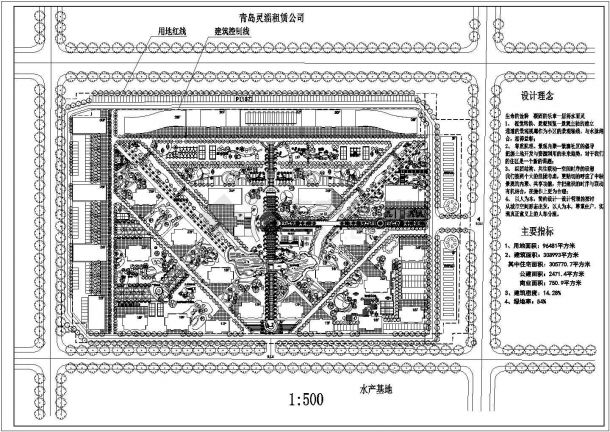 用地96481平米高层小区规划设计总平面CAD图-图一