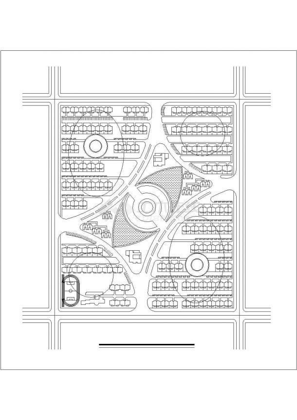 某精致方形小区规划方案施工设计CAD套图-图二