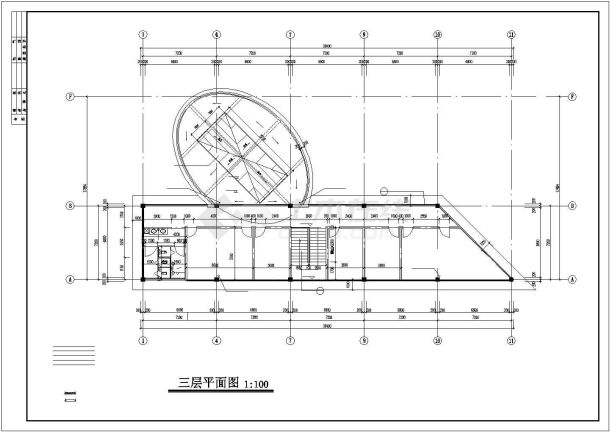 某地区现代会所综合楼建筑方案设计施工CAD图纸-图二