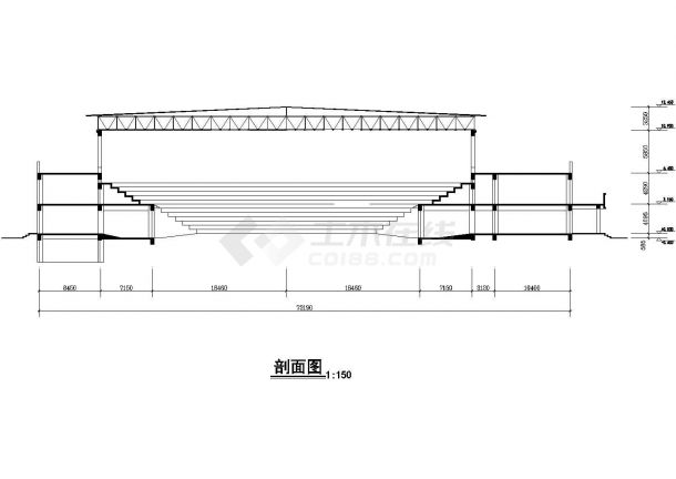 2层5800平米体育馆建筑方案设计图-图二