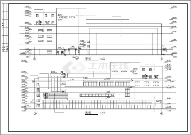 某地区现代影剧院建筑方案设计施工CAD图纸-图二