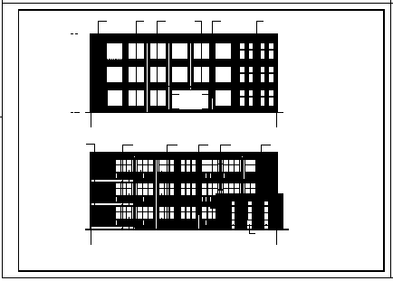 某城市三层框架结构社区服务办公楼建筑结构施工cad图_办公楼施工-图二