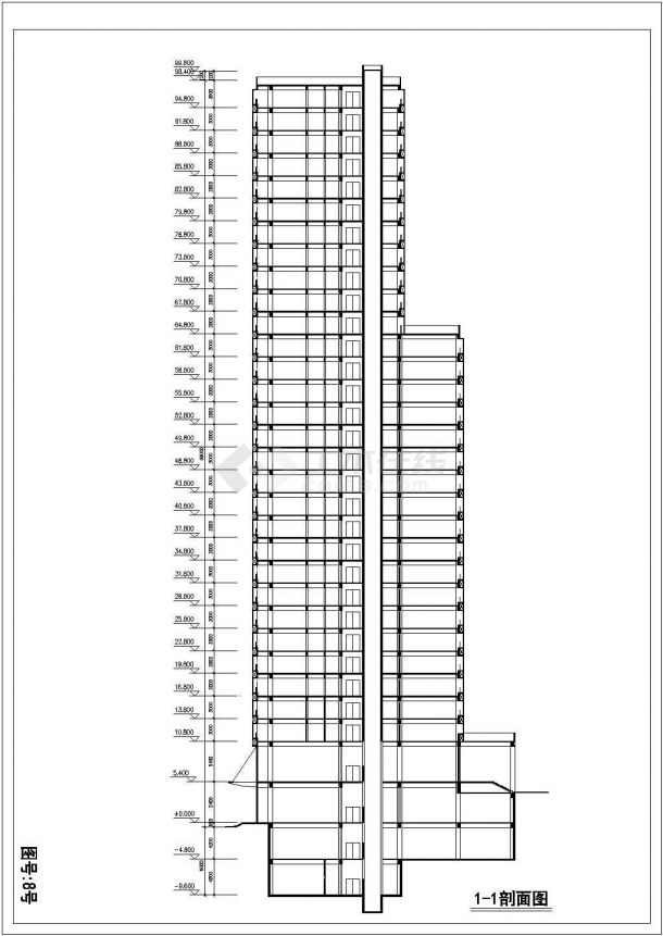 某地区现代商贸大厦建筑方案设计施工CAD图纸-图二