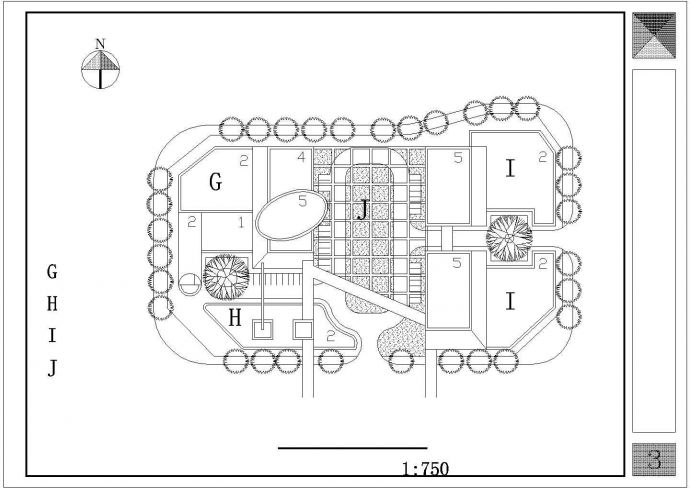 某地区现代商会活动中心建筑方案设计施工CAD图纸_图1