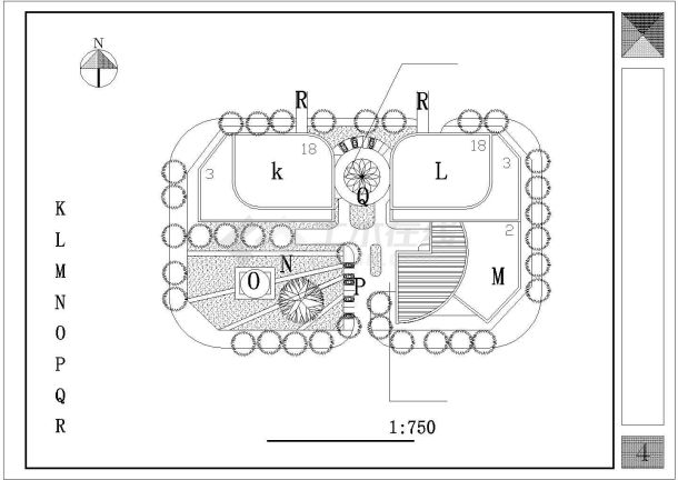 某地区现代商会活动中心建筑方案设计施工CAD图纸-图二