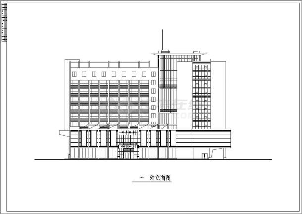 某地区商业中心综合写字楼建筑方案全套设计施工CAD图纸-图二