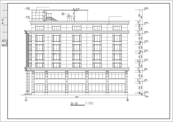 某地区商业中心综合写字楼建筑方案设计施工CAD图纸_图1