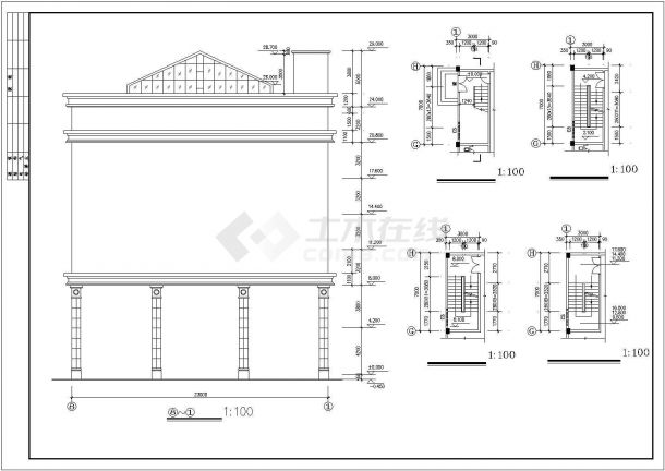 某地区商业中心综合写字楼建筑方案设计施工CAD图纸-图二