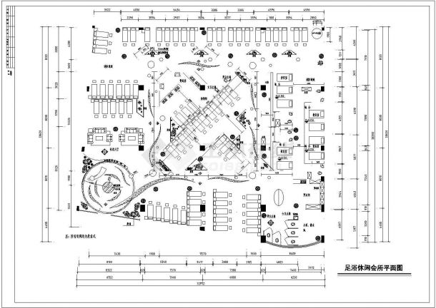 某地区国际足浴城建筑方案设计施工CAD图纸-图一