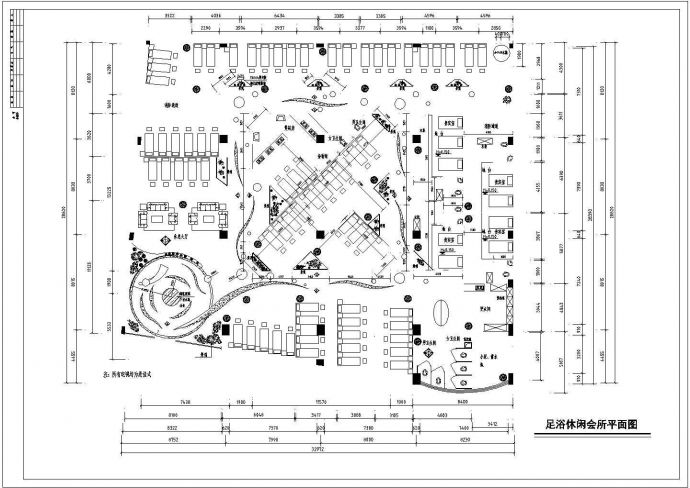 某地区国际足浴城建筑方案设计施工CAD图纸_图1