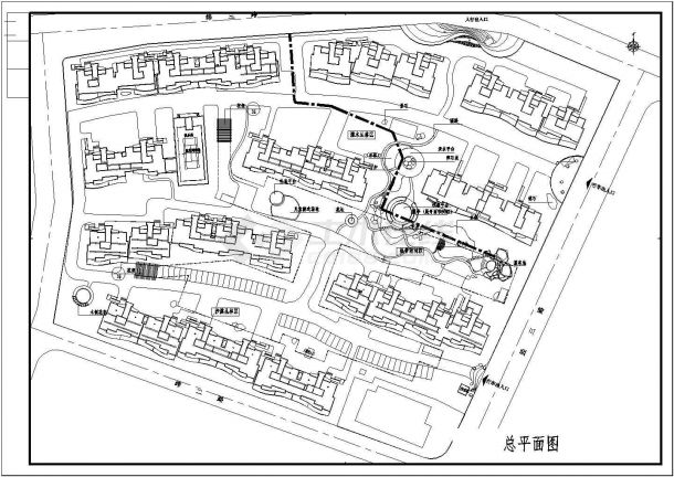 某地区澳丽花园景观方案设计施工CAD图纸-图一