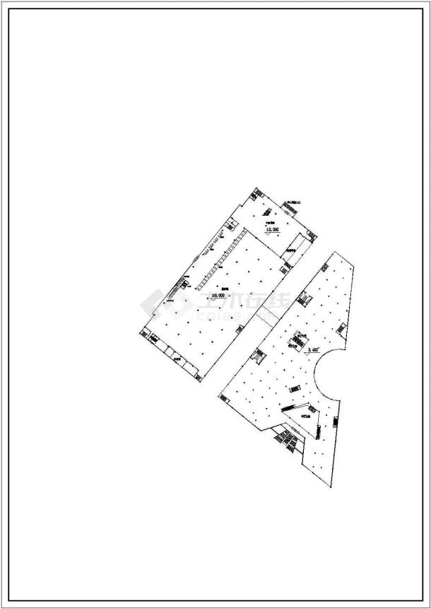 某地区国际贸易中心建筑方案设计施工CAD图纸-图二