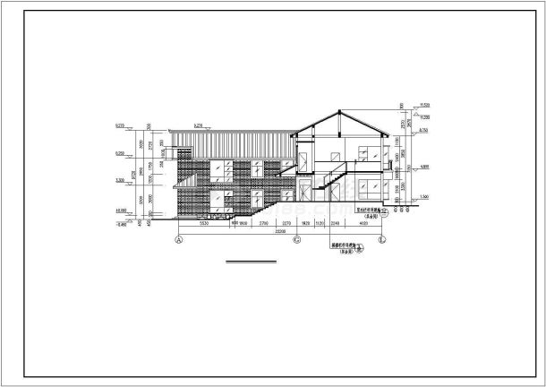 某地区民居式度假村建筑方案设计施工CAD图纸-图一