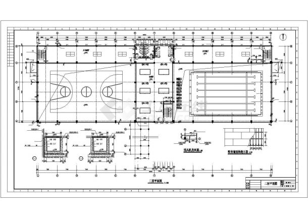 3层4240平米框架结构体育馆建施图，共十二层-图二