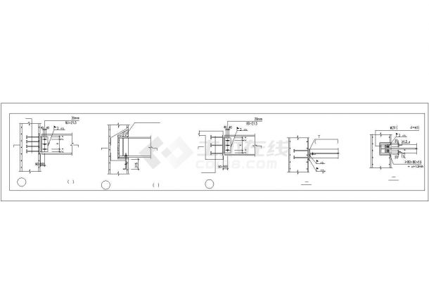 钢梁与混凝土墙的铰接连接节点构造CAD详图设计-图一