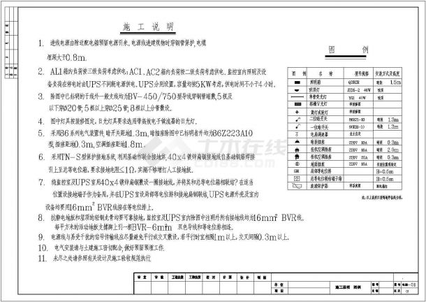 江苏省苏州市某大型商场内监控机房电气设计CAD图-图一