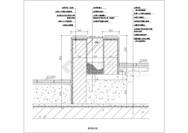 某侧石做法CAD平立面详细设计-图一