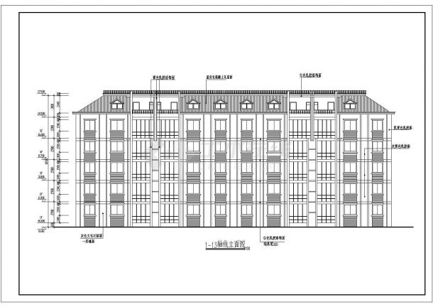 成都鼎鑫小区5300平米5+1层砖混住宅楼建筑设计CAD图纸（含阁楼）-图二