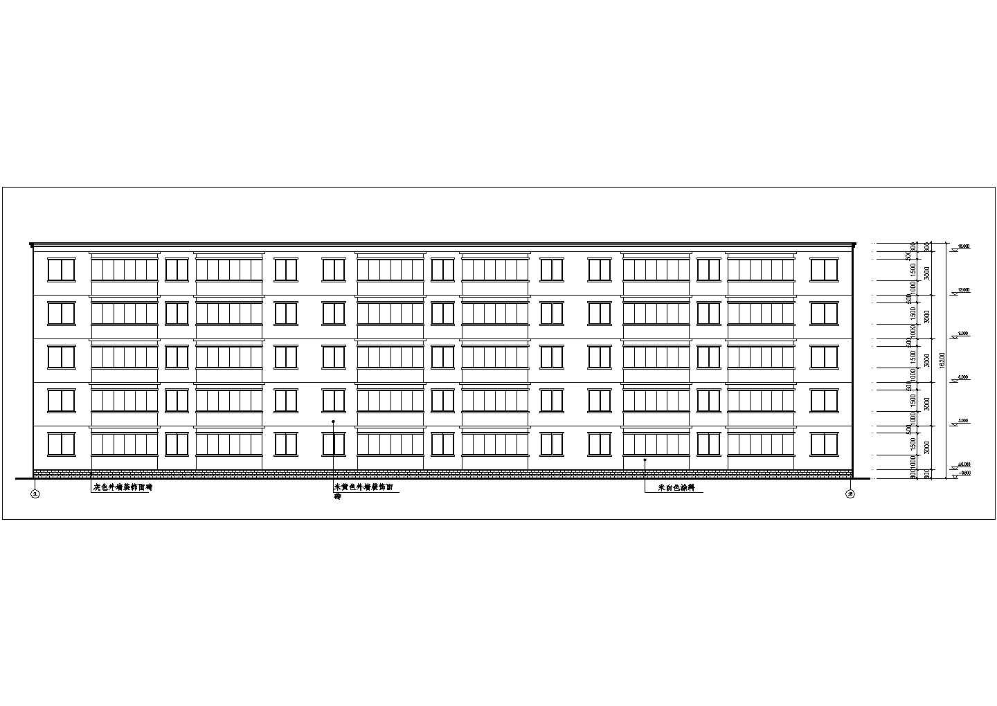 铜陵市香樟嘉园小区3400平米五层框架住宅楼建筑设计CAD图纸