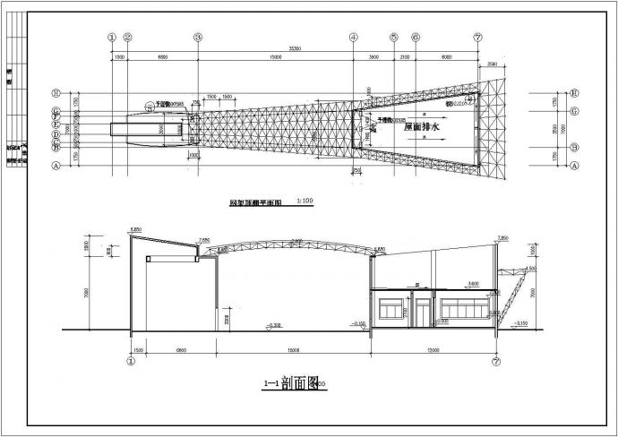 某厂区大门设计CAD结构大样施工图_图1
