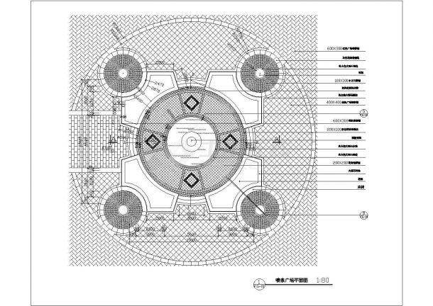 宿迁市某地喷泉全套施工设计CAD参考图-图二